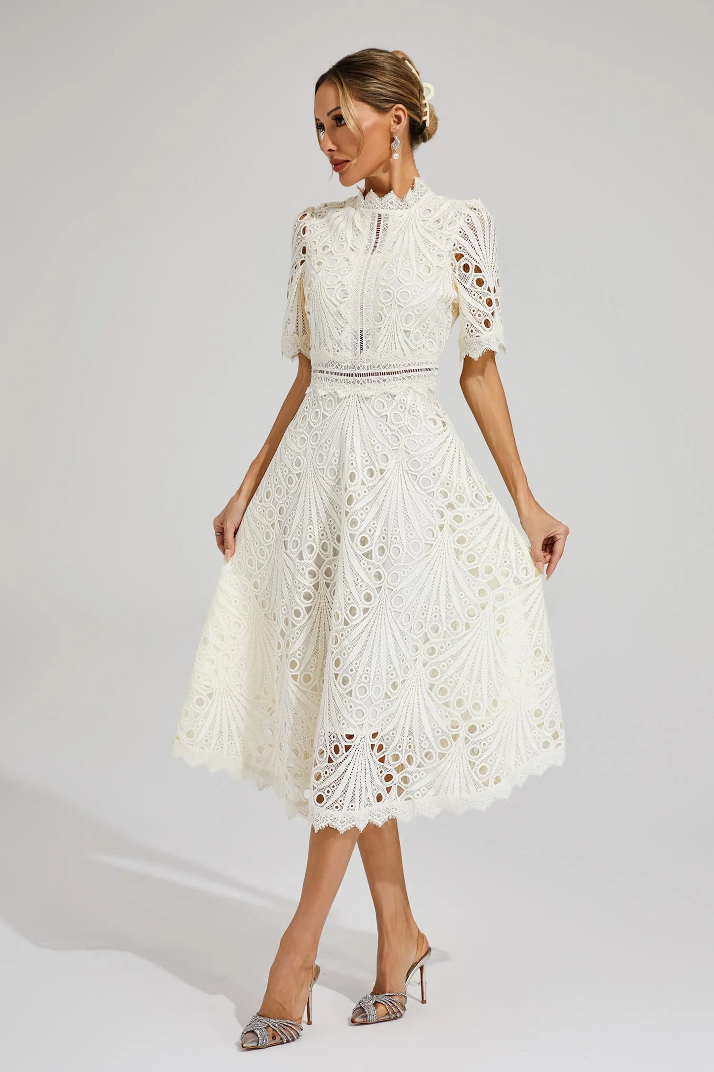 Hallie | Lace Midi Dress