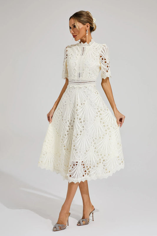 Hallie | Lace Midi Dress