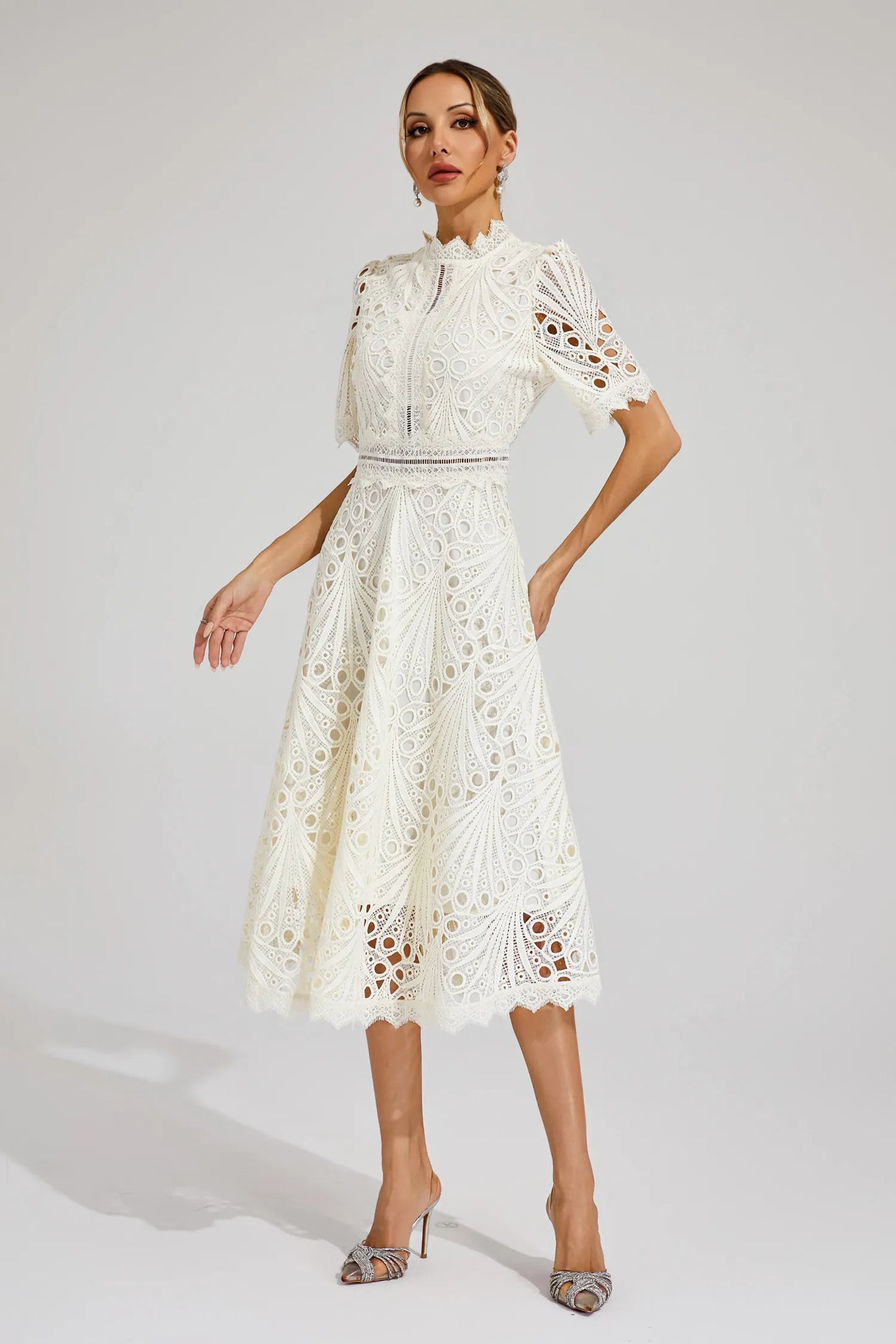 Hallie | Lace Midi Dress
