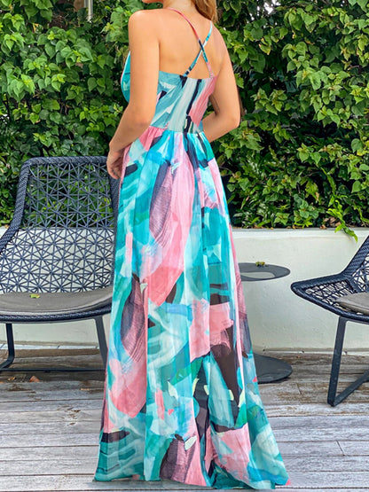 Floral Print Bohemia Camisoles Maxi Dresses