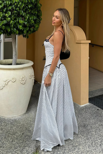 | Lace Polka Dot Maxi Dress
