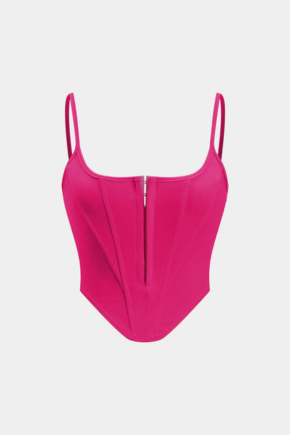 Solid Bustier Corset Tank Top
