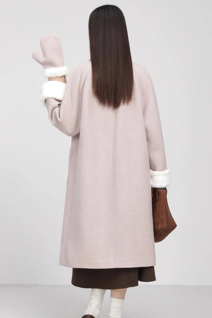 Retro Patchwork Horn Button Overcoat