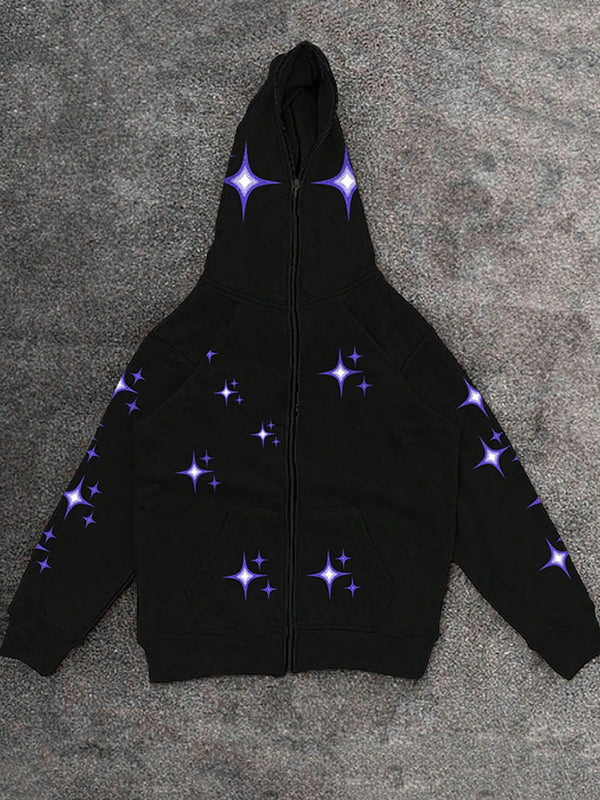 Star Print Oversized Hoodie
