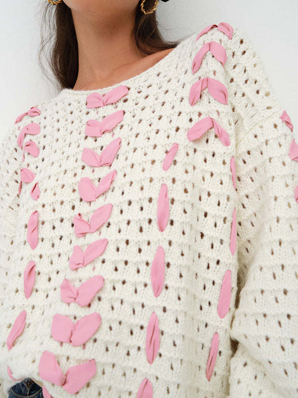 Ribbon Tie Up Bow Sweater