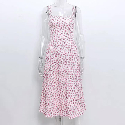 Corset Dress Mini Floral Strap Shoulder Backless Party Midi Dresses