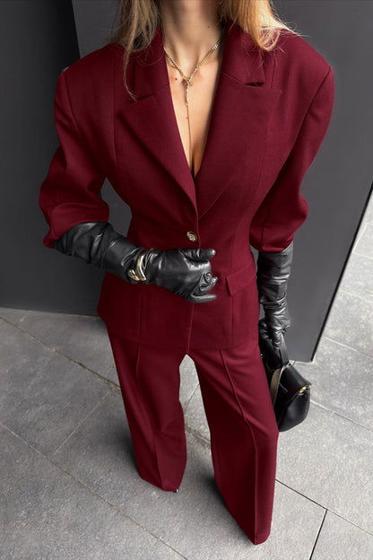 | Polished Lapel Tailored Two Piece Set