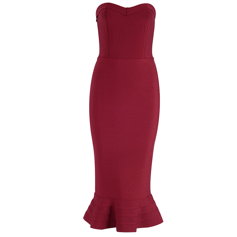 Mid-Waist Solid Color Prom Formal Gown