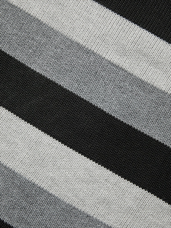Stripe Button Decor Knit Sweater