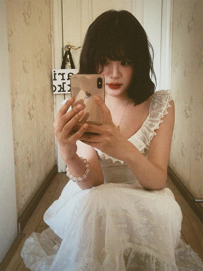 White Embroidered Lace Maxi Dress – Dreamy Beach Getaway Look