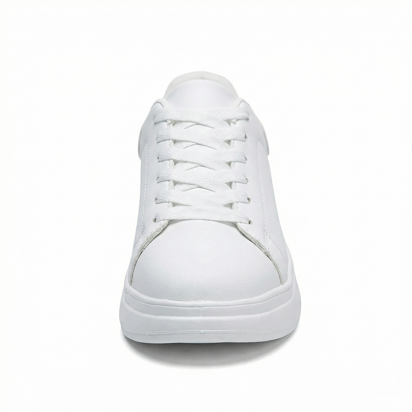 Women's White Textile Lace-Up Sneakers – Orthopedic Casual Comfort Trainers