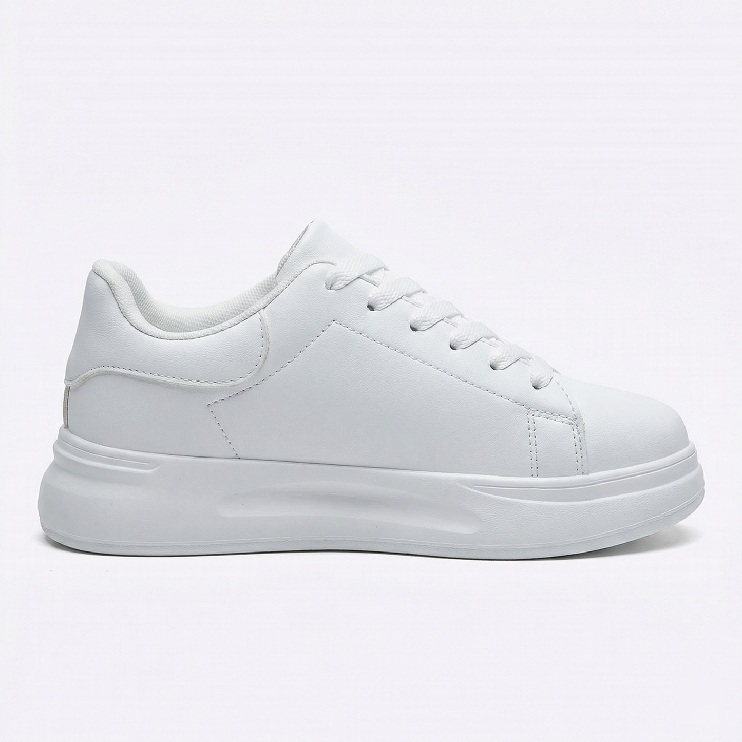Women's White Textile Lace-Up Sneakers – Orthopedic Casual Comfort Trainers