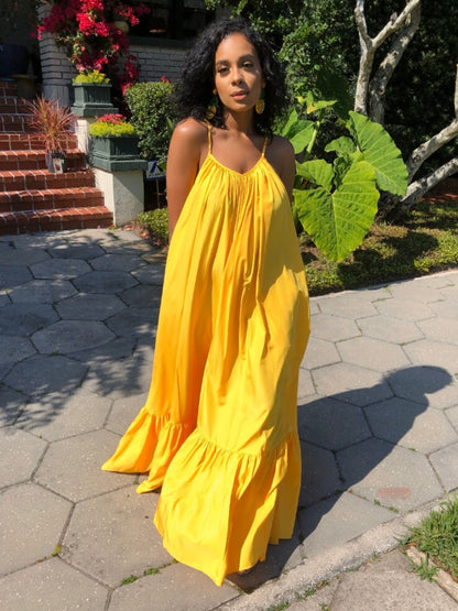 Sleeveless Halter Maxi Dress
