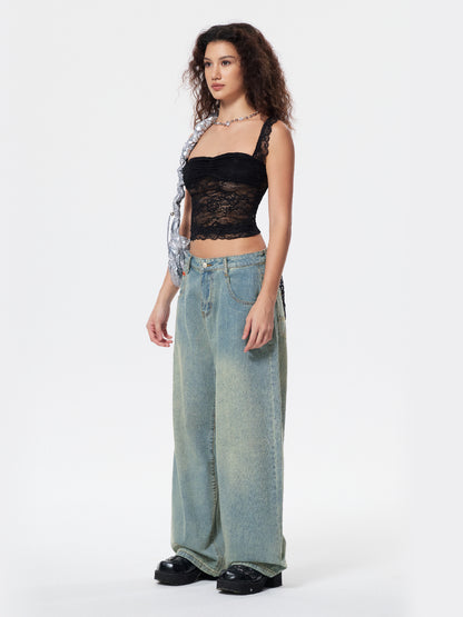 American Retro Distressed Washed Boyfriend Jeans