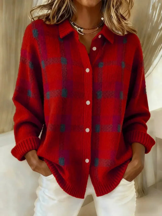 The Anny — Plaid Knit Cardigan