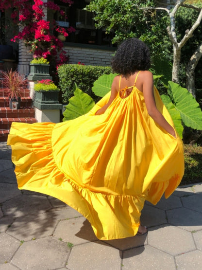 Sleeveless Halter Maxi Dress