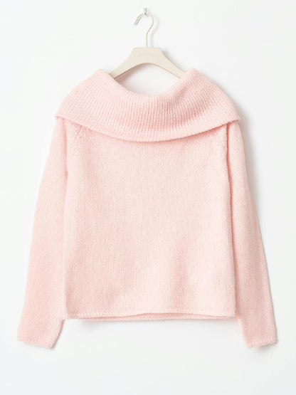 Solid Color Off Shoulder Oversized Sweaters