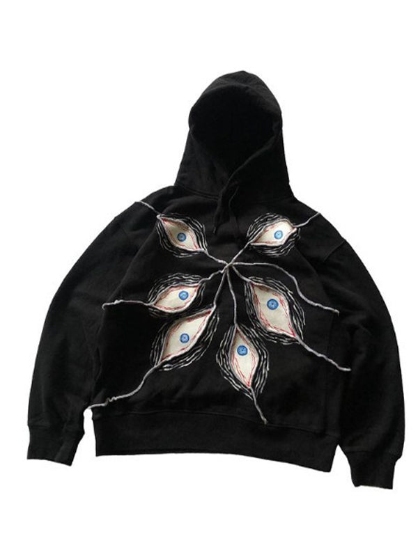 Eye Pattern Oversized Hoodie