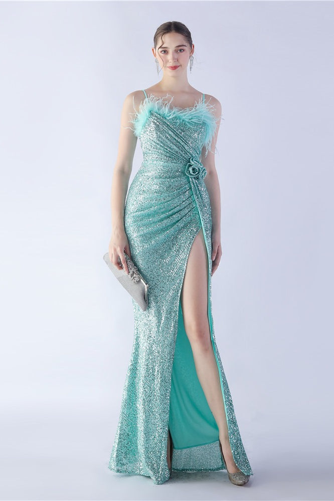 | Feather Embellished Maxi Dress