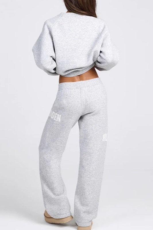 Hip Hop Street Style Sweater Pants Knit Set