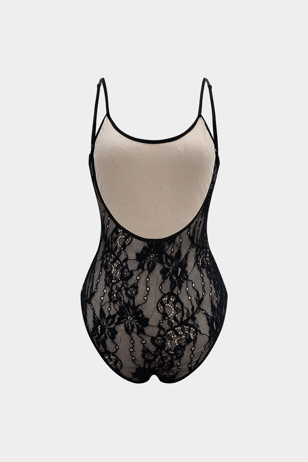 Lace Patchwork Backless Slip Sleeveless Bodysuit