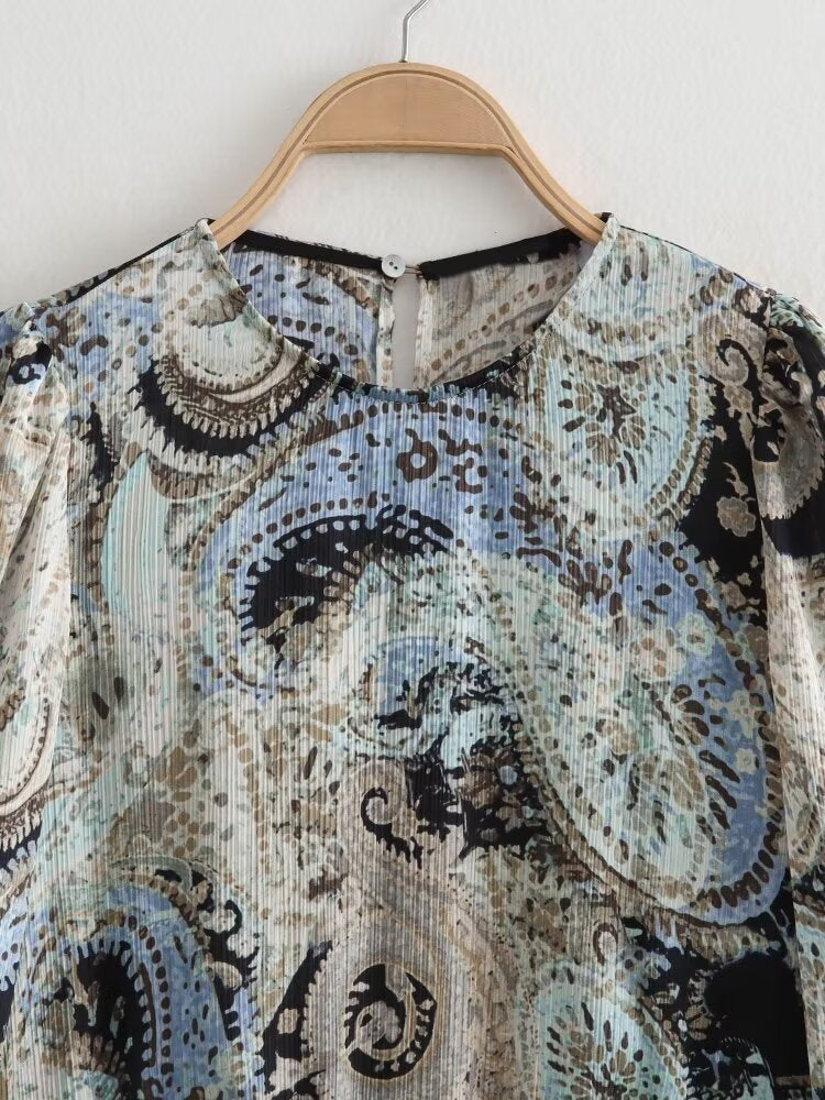 Paisley Print Mini Dress