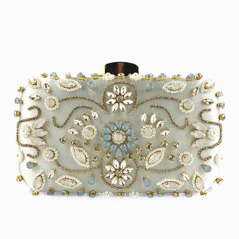 Bead Embroidered Clutch Bag by Braelyn