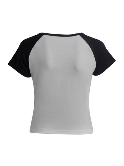 Retro Abstract Print Short Sleeve Tee