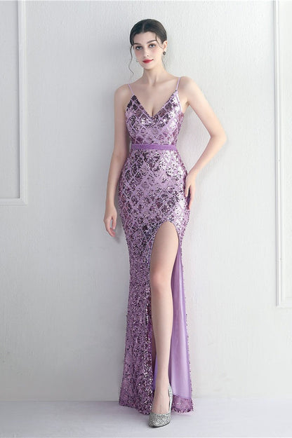 | Iridescent Sequin Bodycon Maxi Dress