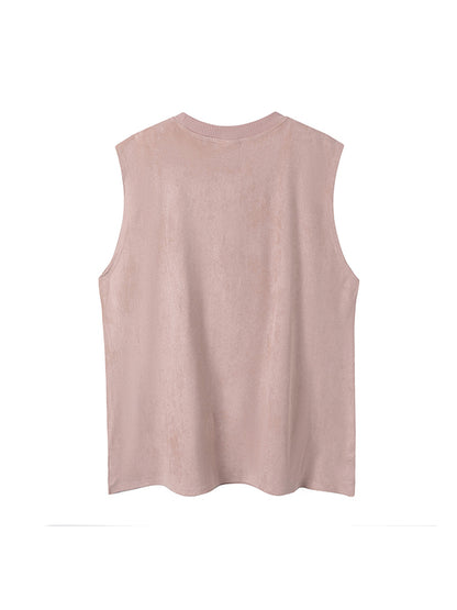 Retro Letter Print Loose Casual Tank Top