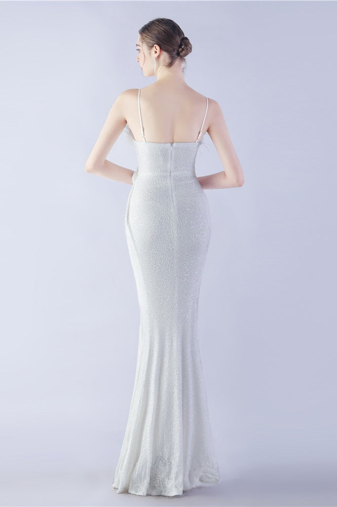 | Feather Embellished Maxi Dress