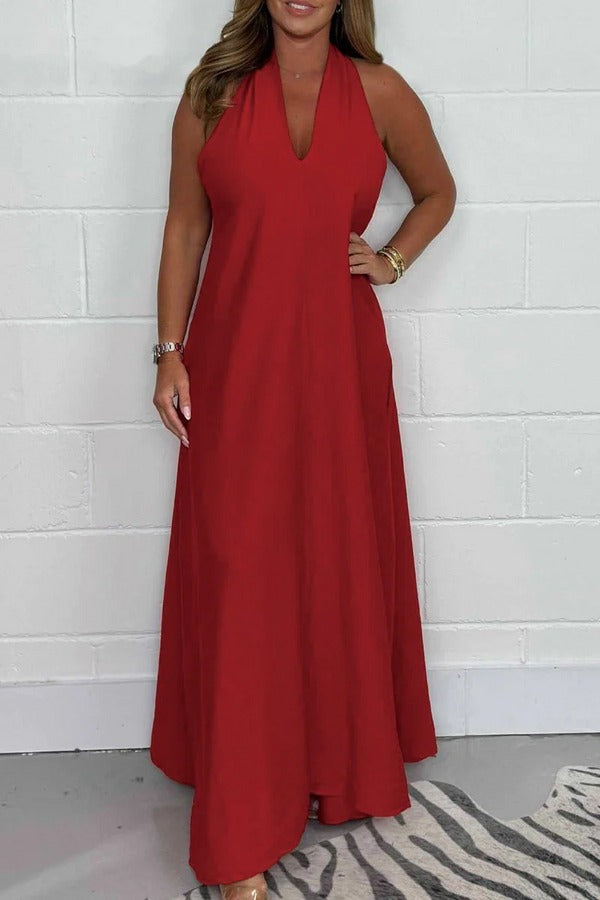 WOMEN'S T-BACK FLOATY DRESS FLOATY MAXI DRESS