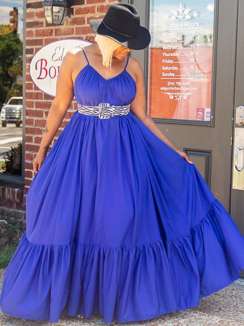Sleeveless Halter Maxi Dress
