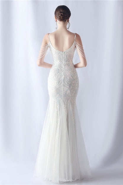 | Beaded Mesh Maxi Dress