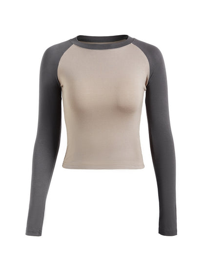Raglan Sleeve Rib Crop Top