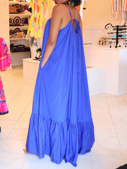 Sleeveless Halter Maxi Dress