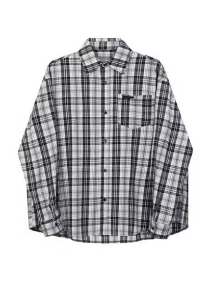 Versatile Checkered Long Sleeve Blouse