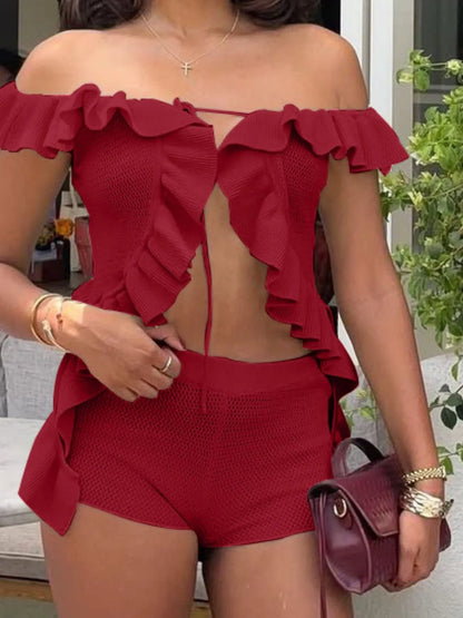 Hannah Knit ruffle Set