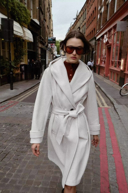 Soft Hooded Loose Fit Casual Overcoat
