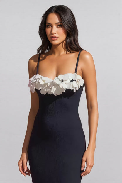 Zoratd Black Strapless Lace Bandage Midi Dress