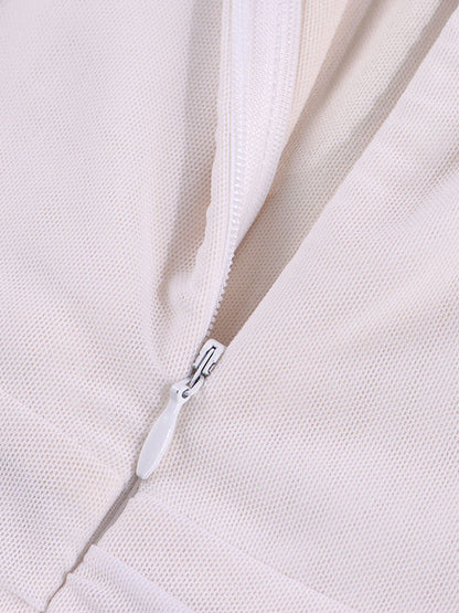 Mini Dresses White Sleeveless Pleated Short Dress