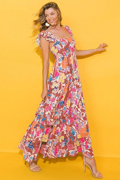 pink floral maxi dress