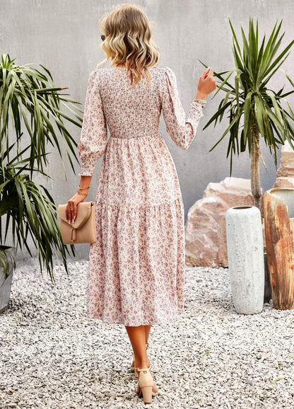 TRADING PLACES FLORAL MIDI DRESS - CREPE