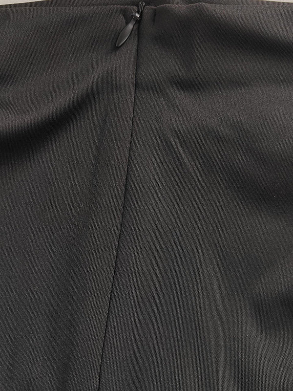 Plus Size Skinny Solid Color Zipper Mock Neck Midi Dresses