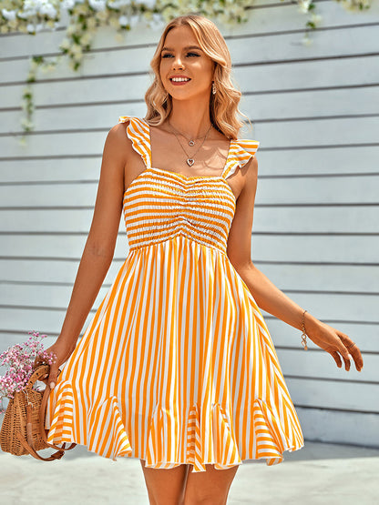 Mini Dresses Light Sky Blue Two-Tone Short Dress