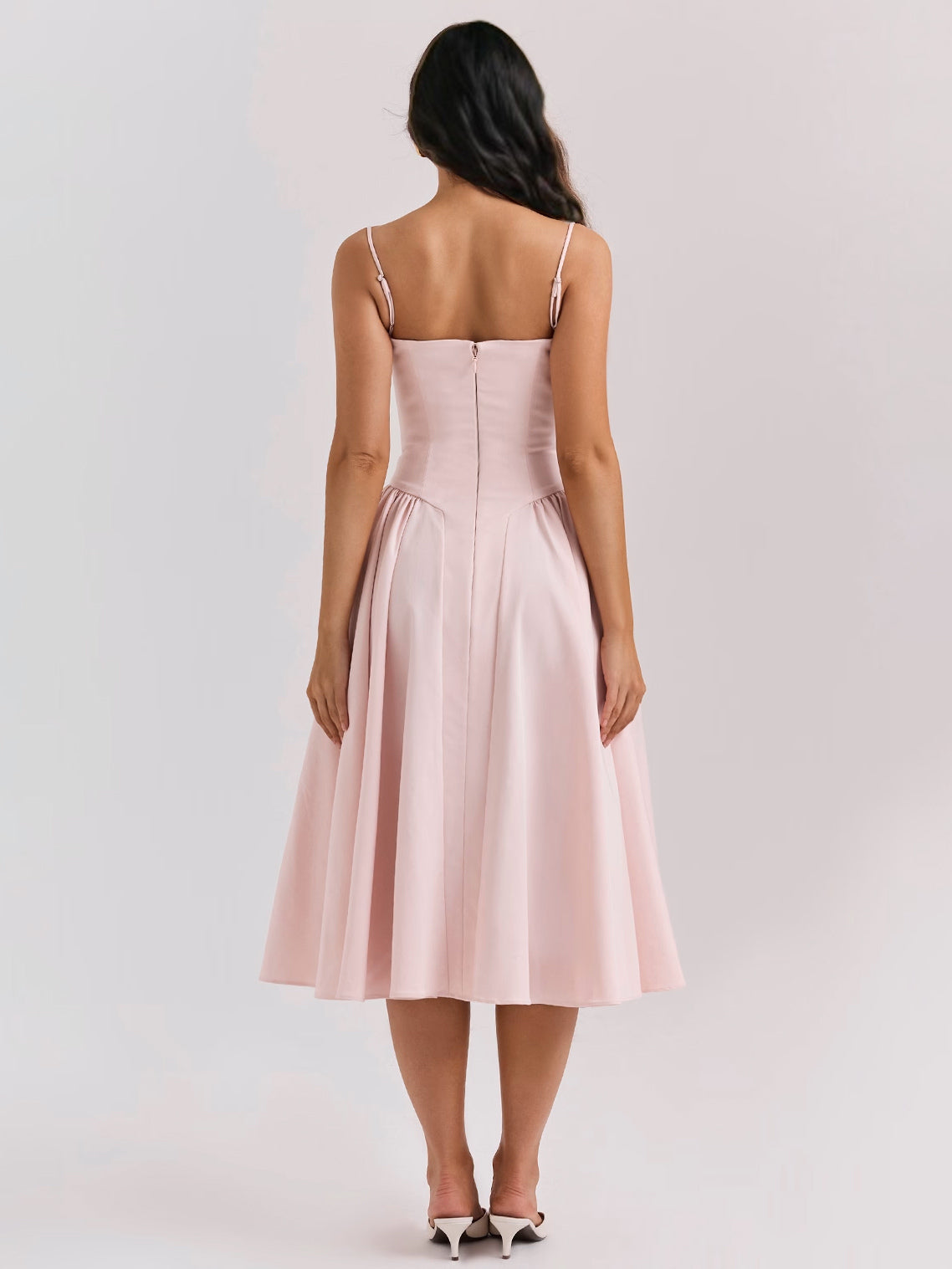 Corset Dress Spaghetti Strap Backless Brunch Birthday Party Midi Dresses