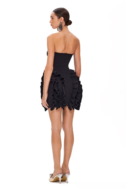 Jenny Strapless Ruffled Knit Mini Dress