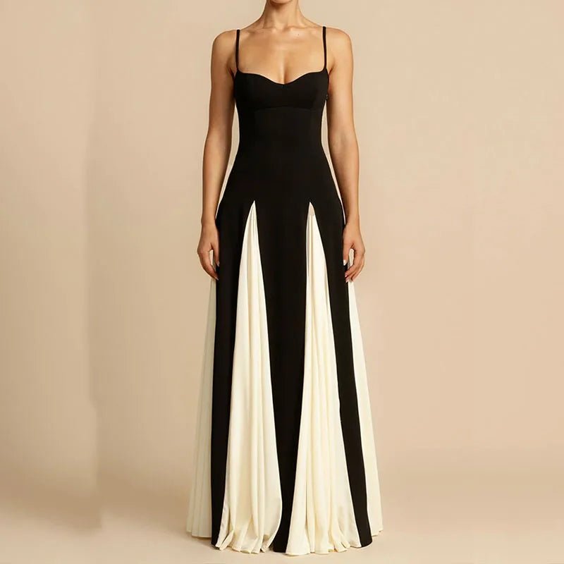 Color Block Swing Maxi Dress