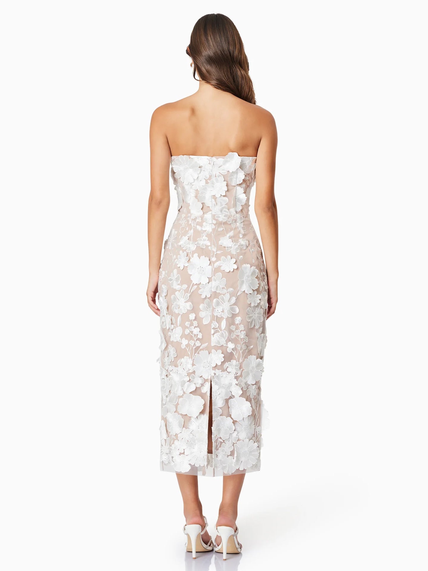 Applique Birthday Party Dress Off The Shoulder Backless Slit Midi Dresses