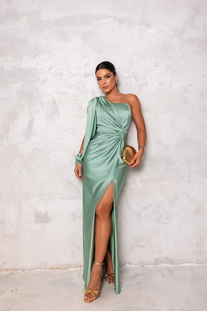 | One-Shoulder Evening Dress
